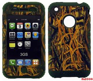 FOR IPHONE 3G S HYBRID SOFT HARD ARMY GREEN HUNTER CAMO GRASS CASE 