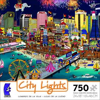 Ceaco City Lights Atlantic City Boardwalk Jigsaw Puzzle  