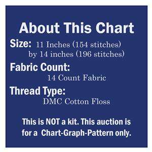   Tiffany Blue Irises Flower Counted Cross Stitch Chart Free Ship US