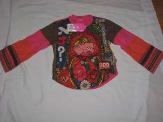 NWT Oilily Russian Doll Shirt Top Girls Size 104 4 5  