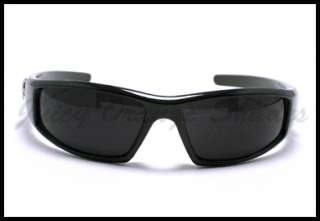 CHOPPERS Biker Sunglasses WRAP Around DARK LENS BLACK  