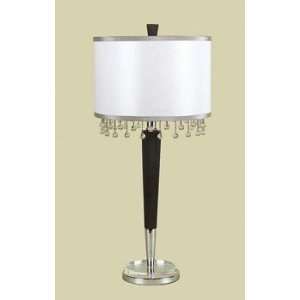 Candice Olson 1 Light Louis Table Lamp Brown Wood/Chrome