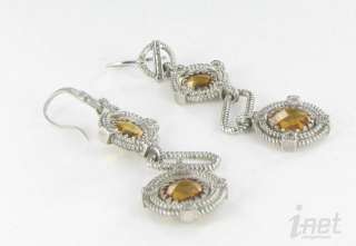   Sterling Silver 925 Orange Citrine Dangle Earrings NEW $625  