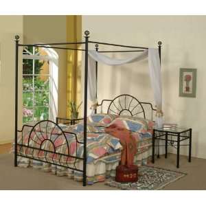  Black Metal Sunburst Canopy Bed Full Size (Bed) Frame 