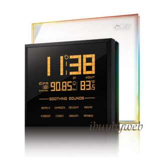   clock with 8 minute snooze alarm (buzzer or soothing sound) FM Radio