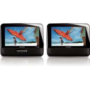   Dvd Player With Dual 7inch Lcd Screens Built In Stereo Speakers Car