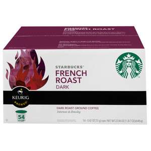 Starbucks French Roast Coffee K Cups 54 Count Keurig Single Serving 