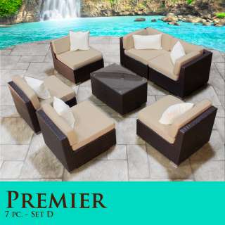 Premier Sand Modular 7 Piece Outdoor Wicker Patio Set 07d Furniture IN 