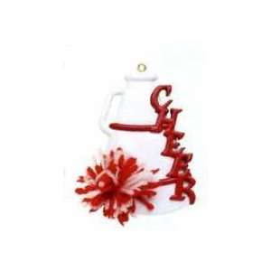  Cheer Megaphone Red Personalized Ornament