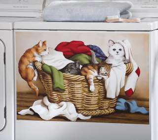   Kittens Cats In Basket Magnetic Kitchen Dishwasher Appliance Cover
