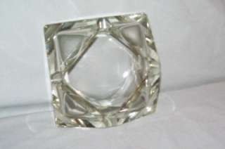   Clear Glass Ashtray Interesting Shape May be Lead Crystal  