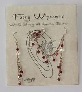 Faery Whispers Fairy Sterling Silver Ear Cuff Earring Set Crystal CD 