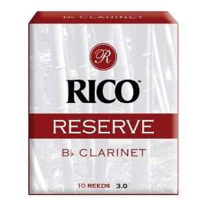  Rico Reserve Bb Clarinet Reeds, Strength 3.0, 10 pack 