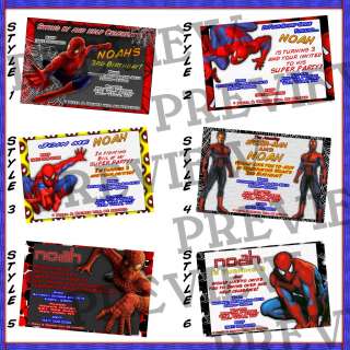 Spiderman Custom Birthday invitations + Party Supplies  