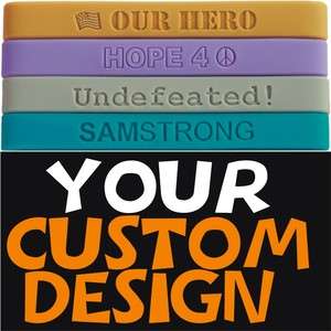 500 Pieces Custom 100% Silicone Bracelets & Wristbands  