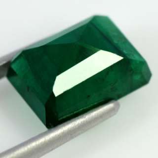   Top Deep Green Emerald Gemstone Octagon Cut Zambia Unheated $  