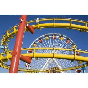 Ferris Wheel and Roller Coaster, Pacific Park on Santa Monica Pier by 