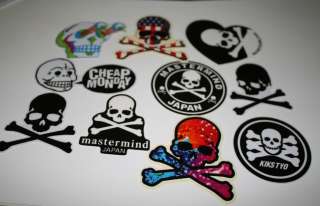 SKELETONS SKATEBOARD GUITAR FRIDGE DECO STICKER  