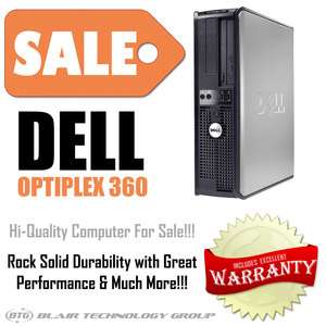 Dell Optiplex 360 Desktop Computer Core 2 Duo 2.5 GHz 2GB Ram 80GB DVD 