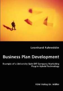 Business Plan Development  Example of a University Spin 9783836447782 