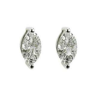 VS 0.20 Carat Marquise Diamond Stud Earrings,18k White Gold   Screw 