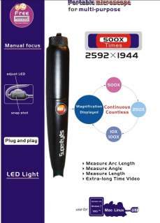   Portable USB LED Digital 1X 500X Microscope Endoscope Camera Pen B008