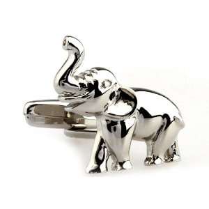  Silver Charging Elephant Cufflinks Cuff Links Jewelry