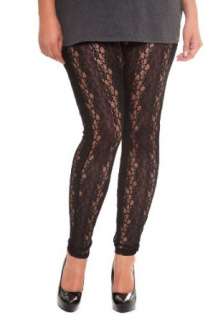  Torrid Plus Size Black Textured Lace Leggings Clothing