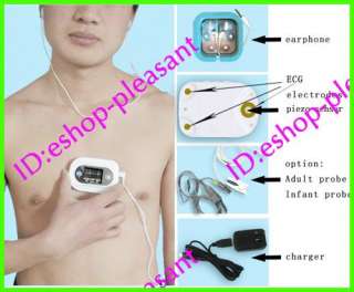 Color Display Visual Electronic Stethoscope ECG with Free SpO2 probe 