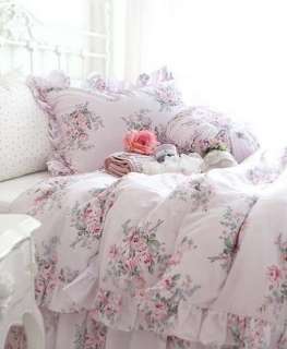 Shabby and elegant Pink Roses Duvet Cover Bedding set  