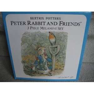 BEATRIX POTTER PETER RABBIT & FRIENDS 3 PIECE MELAMINE SET