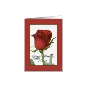  Red rose bud   Happy Mothers Day Card Health & Personal 