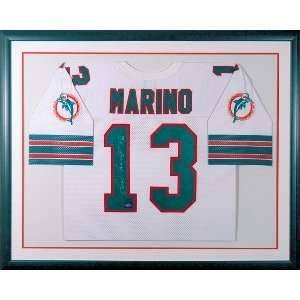  Dan Marino Signed Auth. White Dolphins Jersey Framed 