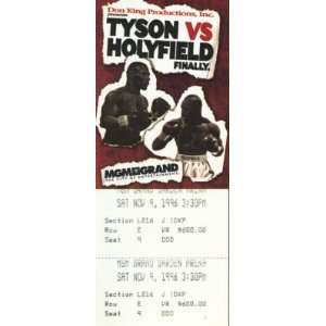  Mike Tyson & Evander Holyfield Full Fight Ticket   Boxing 
