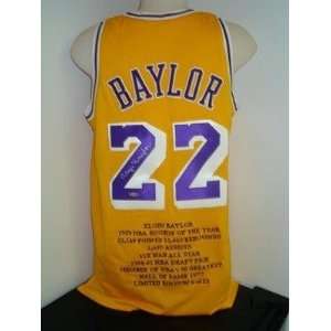 Elgin Baylor Signed Uniform   Stats LE 22 UDA   Autographed NBA 