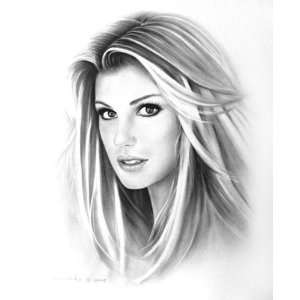 Faith Hill Charcoal Portrait