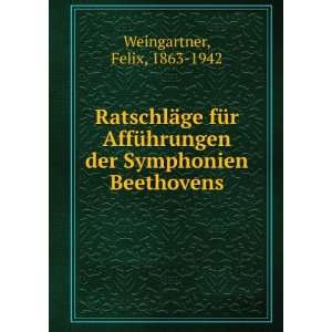   der Symphonien Beethovens Felix, 1863 1942 Weingartner Books