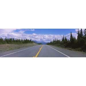 Road Running Through a Landscape, George Parks Highway, Alaska, USA 