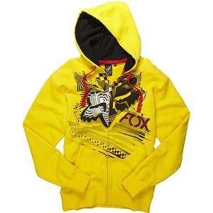  Fox Racing Wild In The Streets Zip Up Hoody   Small/Yellow 