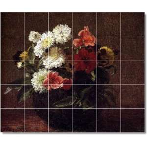 Henri Fantin Latour Flowers Bathroom Tile Mural 29  21.25x25.5 using 