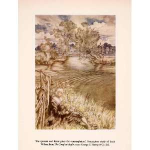 1960 Tipped In Print Arthur Rackham Art Izaak Walton Compleat Angler 