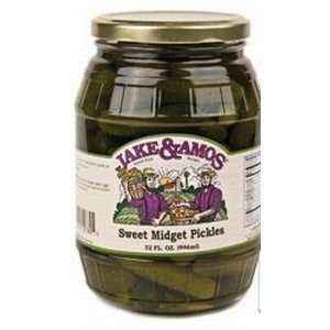 Jake & Amos J&A Sweet Midget Pickles 32oz  Grocery 