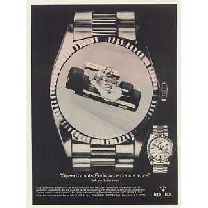  1977 Johnny Rutherford Indy 500 Race Car Rolex Watch Print 