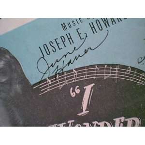 Haver, June I Wonder WhoS Kissing Her Now 1947 Sheet Music Signed 