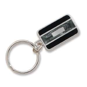    Rhodium Plated Black & Grey Colored Key Ring Kelly Waters Jewelry