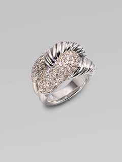 David Yurman   Diamond & Sterling Silver Knot Ring    