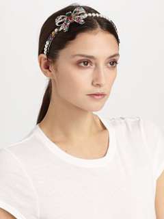 Miu Miu   Swarovski Crystal Accented Bow Headband