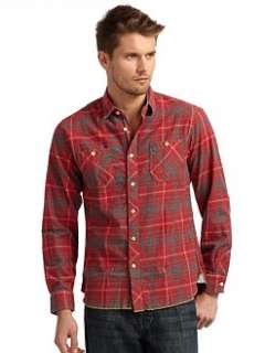 Arnold Zimberg   Plaid Sportshirt/Red & Grey