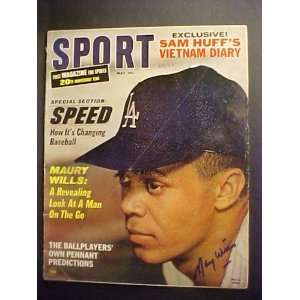 Maury Wills Los Angeles Dodgers Autographed May 1966 Sport Magazine