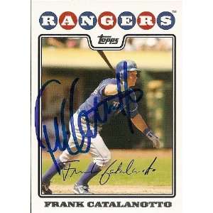  Frank Catalanotto Signed Texas Rangers 2008 Topps Card 
